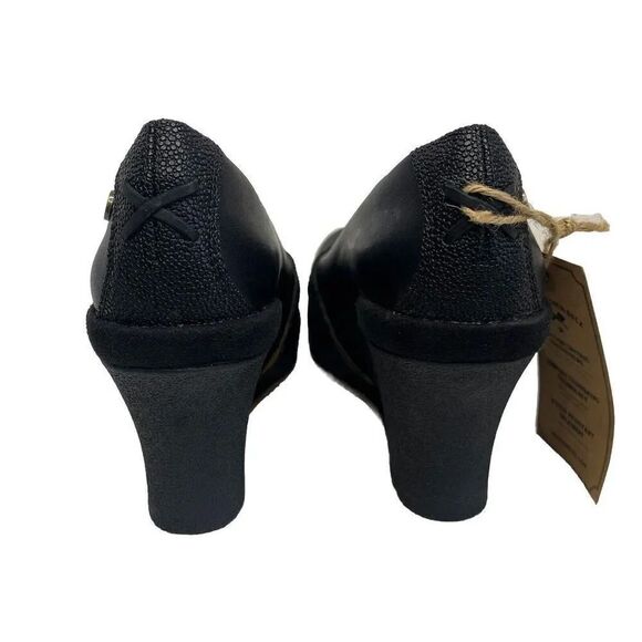 MOZO NWT Fresco Black Platform Wedge Buckle Shoe Heels Women's Size 6.5 - Picture 10 of 12